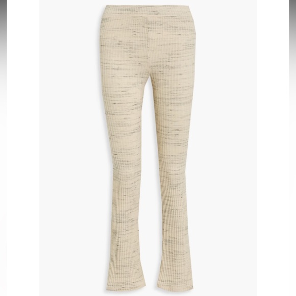 Monrow Marled Ribbed Soft Flare Leg Pants - Picture 3 of 7
